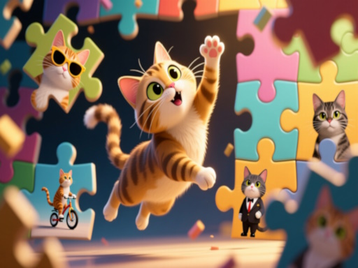 Funny Puzzle: Cats game thumbnail