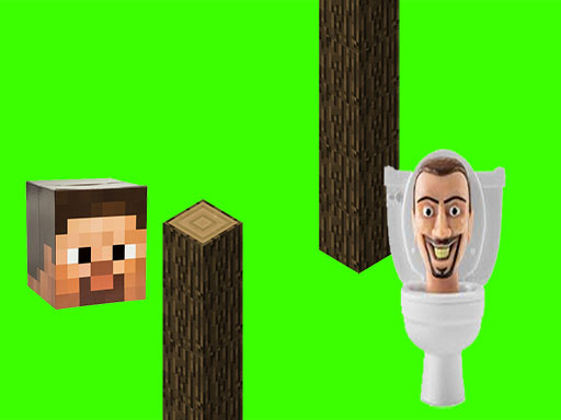 Spinning Skibidi Toilet Flappy Minecraft game thumbnail