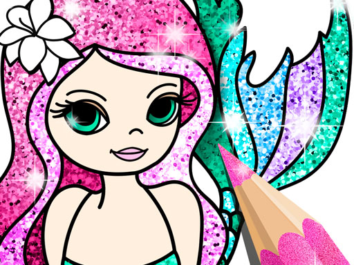 Mermaid Coloring Book Glitter game thumbnail